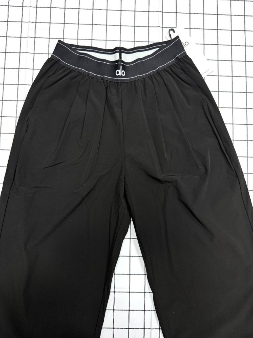 ALO Yoga Black Wide-Leg Trousers - Picture 2 of 8